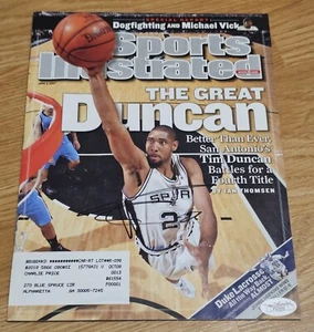 Tim Duncan San Antonio Spurs firmato sport illustrato SI rivista JSA - Foto 1 di 2
