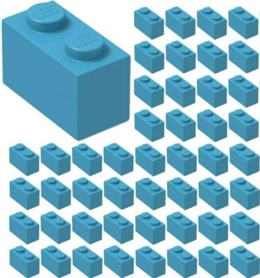 ☀️Lego x50 DARK AZURE BLUE 1x2 Bricks Part Pieces Bulk Lot Legos #3004 - Image 1 of 2