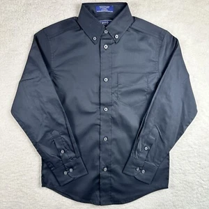 IZOD Boys Long Sleeve Solid Button-Down Oxford Shirt, Black - Picture 1 of 21