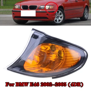 Left For BMW 3 Series E46 2002-2005 Corner Turn Signal Light Cover Yellow Lens - Picture 1 of 7