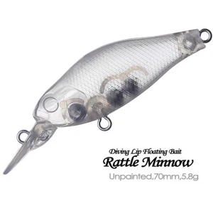 20PCS 7CM 5.8G Floating Rattle Minnow Handmade Unpainted Bait Blank Fishing Lure - Picture 1 of 7