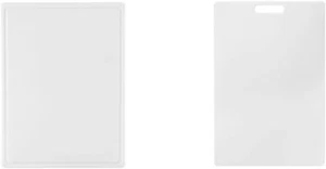 Reversible Poly Cutting Boards with Juice Groove and Easy Grip Handle, White - Picture 1 of 7