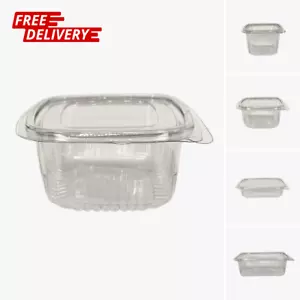 Hinged Plastic Salad Containers | Clear Takeaway Boxes | Leakproof & Recyclable - Picture 1 of 7