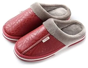 Men's Women's Slippers Foam Memory House Outdoor Indoor Shoes 6 Women/5 Men Red - Picture 1 of 7