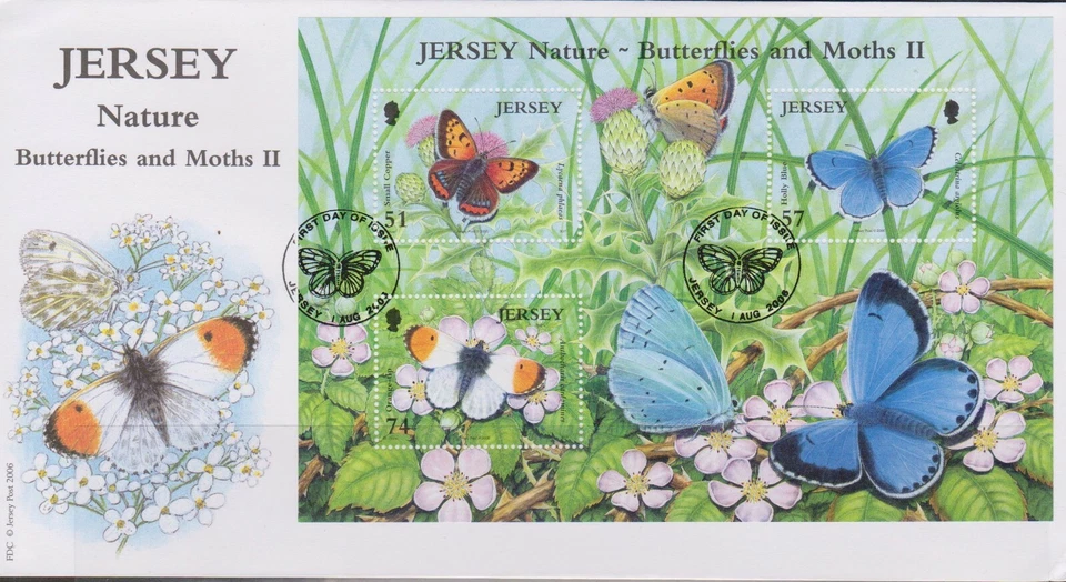 GB - JERSEY 2006 Nature - Butterflies & Moths Series II Mini-Sheet SG MS1285 FDC - Image 1 of 1