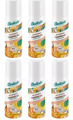 BRAND NEW 6pk OF TRAVEL SIZE BATISTE TROPICAL DRY SHAMPOO  SIZE 1.6fl oz/20ml  - Image 1 of 4
