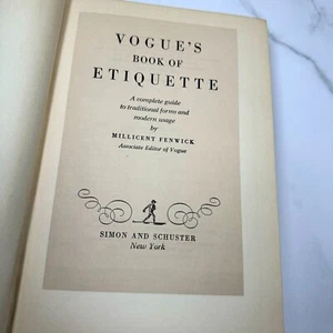 VOGUE’S BOOK OF ETIQUETTE By Millicent Fenwick. 1948. Third Printing Hardcover. - Bild 1 von 13