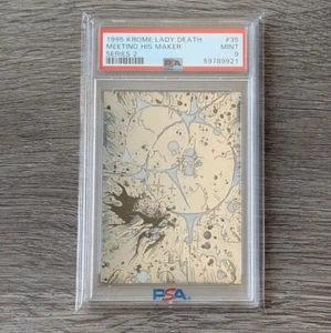 1995 Krome Lady Death #35 PSA 9 MINT – Meeting His Maker Series 2 Chromium Card - Picture 1 of 2