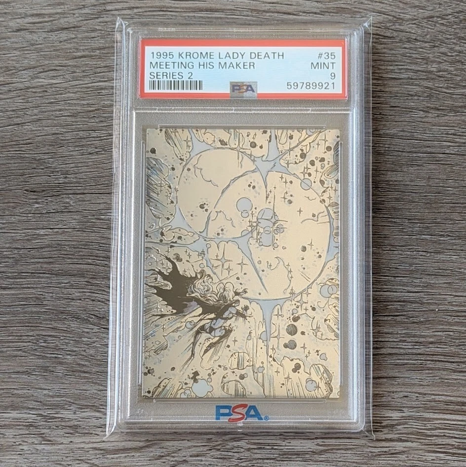 1995 Krome Lady Death #35 PSA 9 MINT – Meeting His Maker Series 2 Chromium Card - Image 1 of 2