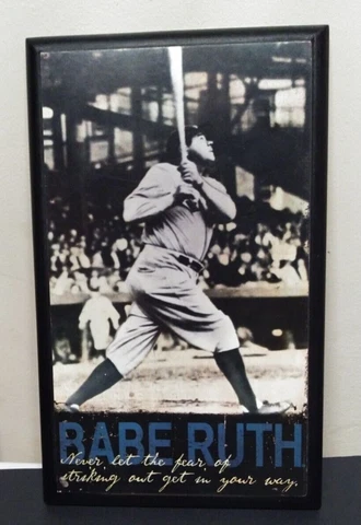 Open Roads Brand Babe Ruth New York Yankees Picture Plague Man Cave 8 in x 13 in Cover