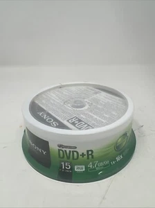 Sony DVD+R 16x 4.7GB 120 Minute (15 pack) New In Sealed Retail Package(A3) - Picture 1 of 4