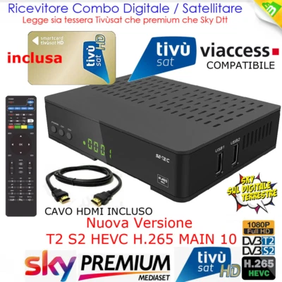 Decoder Tivu'sat Nagrabox Satellitare e Digitale Terrestre Comprensivo di Card - Immagine 1 di 4