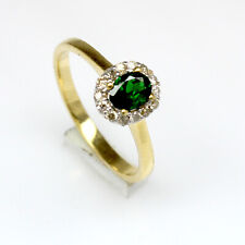 925 Sterling Silver Ring Natural Green Tourmaline Oval Cut Women engagement Ring