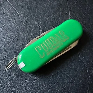 VINTAGE COUGAR BOURBON GREEN PROMOTIONAL ADVERTISING MULIT TOOL POCKET KNIFE - Picture 1 of 7
