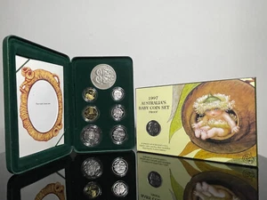 NEW: RARE 1997 BABY COIN PROOF SET WITH 6 COINS AND SILVER GUMNUT MEDALLION - Picture 1 of 6