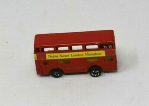 Red Double Decker Bus Diecast Car P334 Nutra Sweet London Marathon Zylmex - KB16