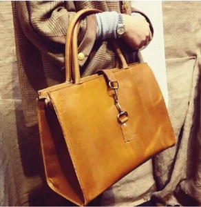 Grays Country Gifts Alice Leather Tan Dark Brown Handbag - Picture 1 of 10