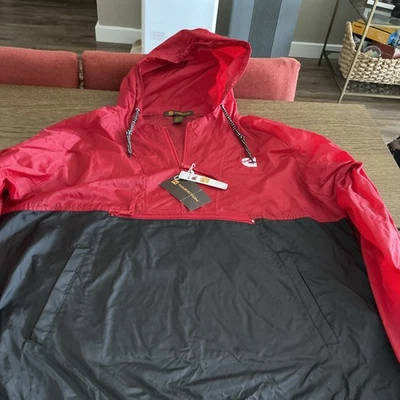 Harriton Cummins Logo Nylon Red & Black Windbreaker Pullover Anorak-Size Med-NWT - Image 1 of 4