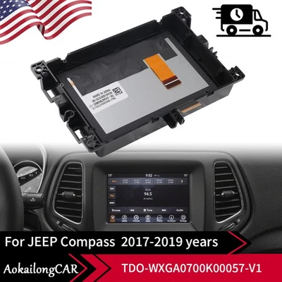 Repuesto de panel de marco de pantalla LCD de radio de 7" para Jeep Compass VP2 RFP 2017-2020 Foto 1 de 4