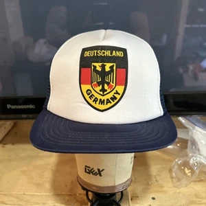 Vintage Germany Snap Back Hat Cap Mesh Back Trucker Deutschland 90s EUC. - Picture 1 of 6