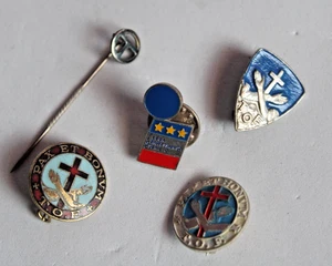 L68- LOTTO  SPILLA PINS PAX ET BONUM  T.O.F. -VOTIVA EX VOTO SMALTO RELIGIONE - Imagen 1 de 6