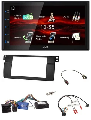 JVC USB Bluetooth Lenkrad DAB 2DIN Autoradio für BMW 3er 2002-2006 E46 schwarz H - Bild 1 von 4