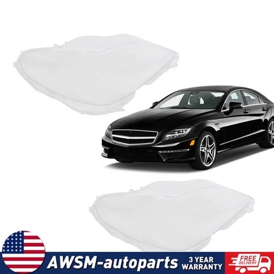 2Pcs For 2006-2011 Mercedes Benz W219 CLS350 CLS500 CLS550 Headlight Lens Cover - Image 1 of 4