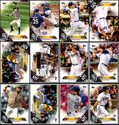 2016 Topps 圣地亚哥教士队 (15) 卡套装 - 独特找到 - 一种 — 第 1/4 张图片