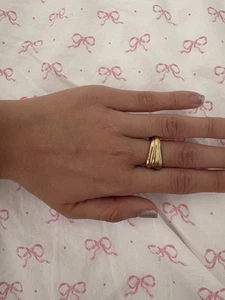 Cartier Trinity Ring 18k White Gold Rose Gold Yellow Gold Size 55 - Picture 1 of 4