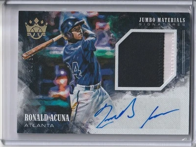 2018 Panini Diamond Kings Ronald Acuna Jumbo Materials parche de novato automático/25 Foto 1 de 2