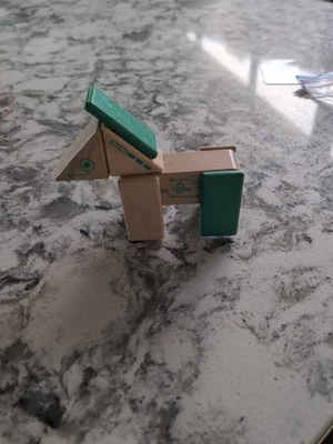 Tegu Robo Magnetic Wooden Block Set, Electric Aqua, 8 PIECE - Image 1 of 4