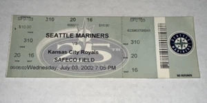 7/3/2002 Seattle Mariners Royals Safeco Field Ticket Stub Pineiro Win Ichiro Hit - Picture 1 of 2
