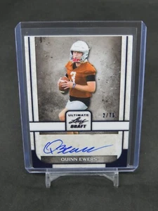 2022 LEAF ULTIMATE DRAFT QUINN EWERS BLUE AUTO /75 JS14 - Picture 1 of 2