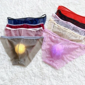 Sexy Mens Underwear Thong Mesh Sheer Lace Pouch G-string Briefs Bikini Panties - Picture 1 of 11