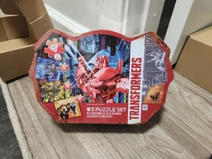 TRANSFORMERS 48 Piece 9.1" X 10.3" 3 Puzzle Set In Collectible Tin - Picture 1 of 2