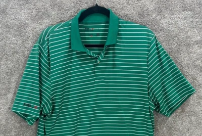 Ralph Lauren RLX Shirt Mens Large Green White Stripe Short Sleeve Golf Polo - Image 1 of 4