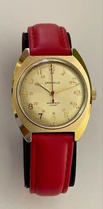 Vintage Caravelle Waterproof 110 FEET Watch Antimagnetic 24Hrs Dial RED 1976 - Picture 1 of 12