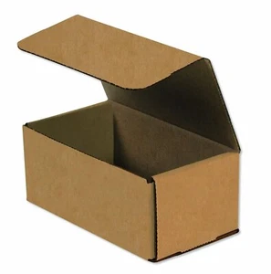 50 7" x 4" x 3" Kraft Corrugated Mailers Die Cut Tuck Flap Boxes - Picture 1 of 1