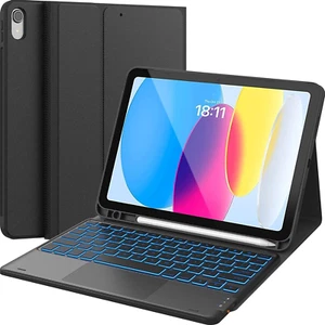 for Ipad 10Th Generation Case with Keyboard, 7 Color Backlight, Multi-Touch Trac - Picture 1 of 19