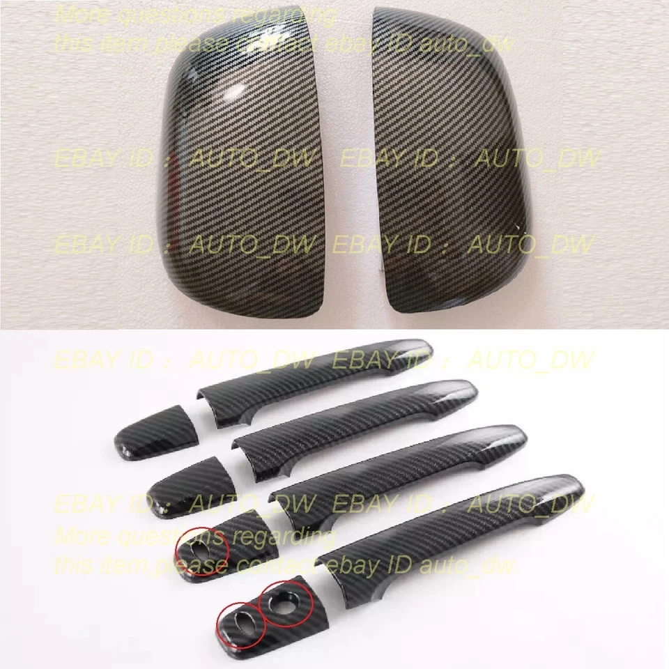 Cubierta de espejo de manija de puerta de fibra para 07-15 Mitsubishi Outlander Sport/ASX S/T Foto 1 de 4