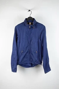 Genuine Burberry Brit Men Blue Nylon Jacket Hidden Hood Size M, H3229 - Picture 1 of 11