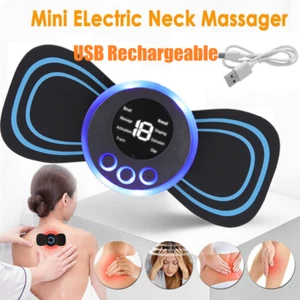 Portable Mini Electric Neck Back Massager Cervical Massage Patch Stimulator - Picture 1 of 13