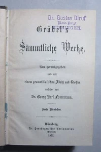 Konrad GRÜBEL: TODAS LAS OBRAS edición Frommann 1873 NUREMBERG MUNDART - Imagen 1 de 10