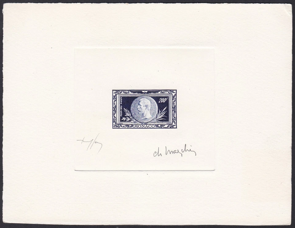 Monaco ScC26 Albert I Medal, Signed Indigo Die Proof - Image 1 of 1