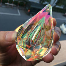 Fengshui 75MM AB Longan Crystal Faceted Prism Glass Suncatcher Chandelier Hanger