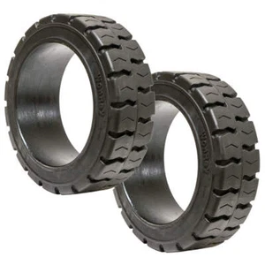 2PK 16X6X10.5 16x6-10.5 Solid Flat Proof Press-On Traction Forklift Tire 16610 - Picture 1 of 4