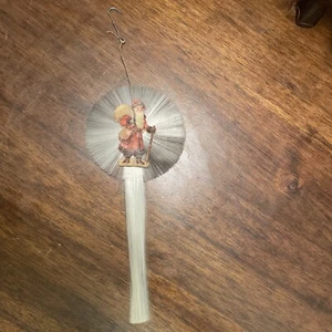 ANTIQUE GERMAN SPUN GLASS SANTA CHRISTMAS TREE ORNAMENT - Picture 1 of 24
