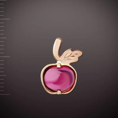 Russian Rose gold 14k/ 585 lab created ruby pendant 15х10 mm  NWT stunning 1.54g - Image 1 of 3