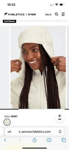 Fabletics Quilted Aviator Hat- Egret (Cream) NWT - Picture 1 of 10