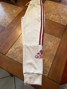 Girls Gray/Maroon Adidas Pants Size 7/8 - Picture 1 of 4